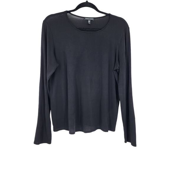 Eileen Fisher Women's System Long Sleeve Black Blouse T-Shirt Size Large - Picture 1 of 3